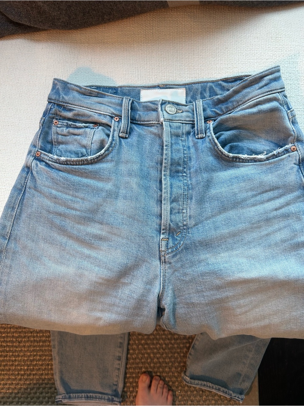 MOTHER Jeans in Light Blue Denim - Picture 3 of 5